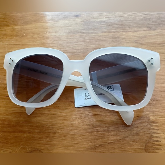 ✨New CELINE New Audrey Square Gradient Sunglasses CL4002UN Translucent Ivory - Picture 2 of 13